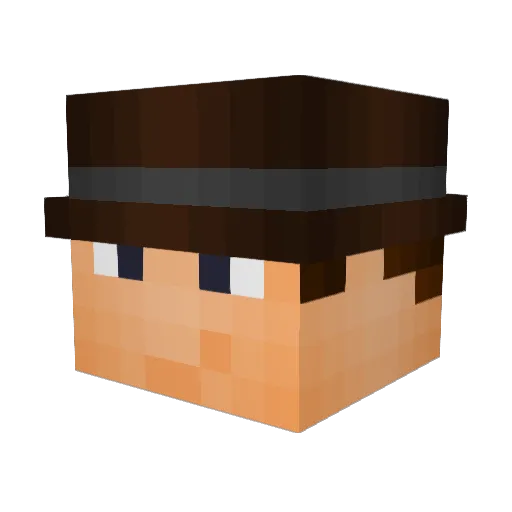 Gonzoface Minecraft avatar head, 3D render