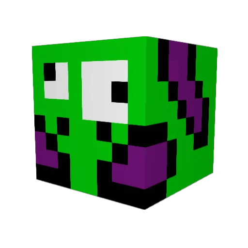 Goobasuarus Minecraft avatar head, 3D render
