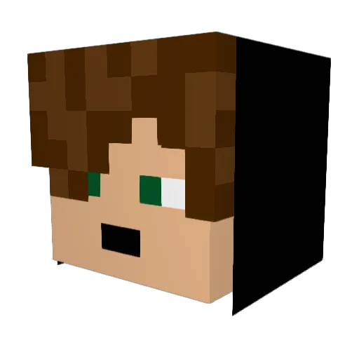 Goobblin Minecraft avatar head, 3D render