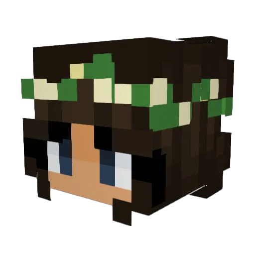 Goobergoogirl Minecraft avatar head, 3D render