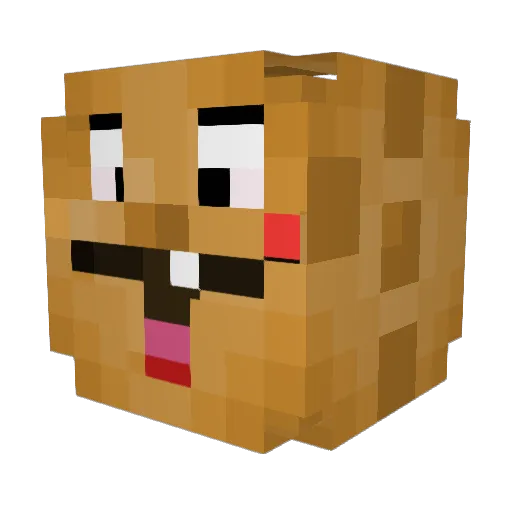 Goobers Minecraft avatar head, 3D render