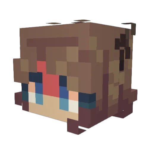 Goobida Minecraft avatar head, 3D render
