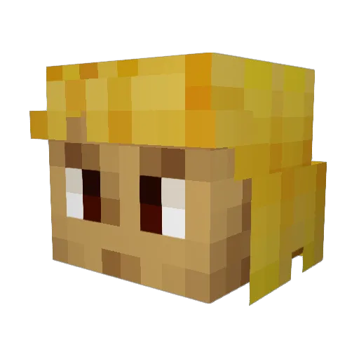 Goobiepilot Minecraft avatar head, 3D render