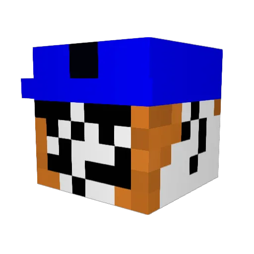 Goobigan Minecraft avatar head, 3D render