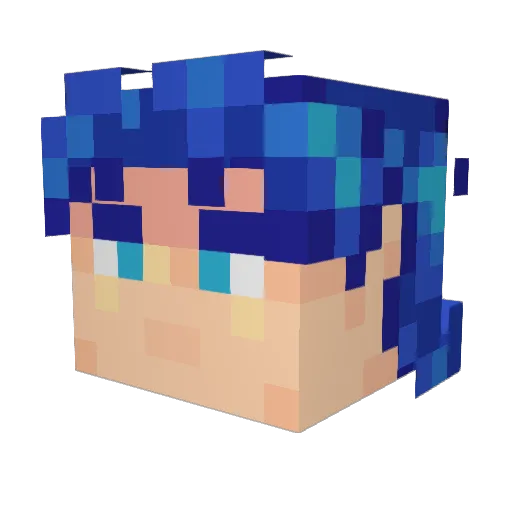 Goobleuber Minecraft avatar head, 3D render