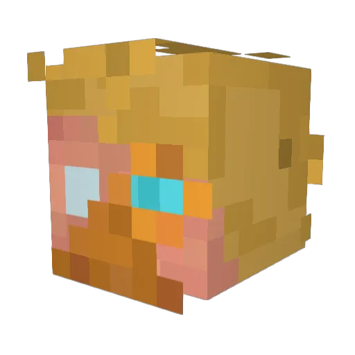 GoodBoyDonut Minecraft avatar head, 3D render