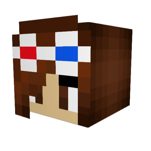 GoodClara Minecraft avatar head, 3D render