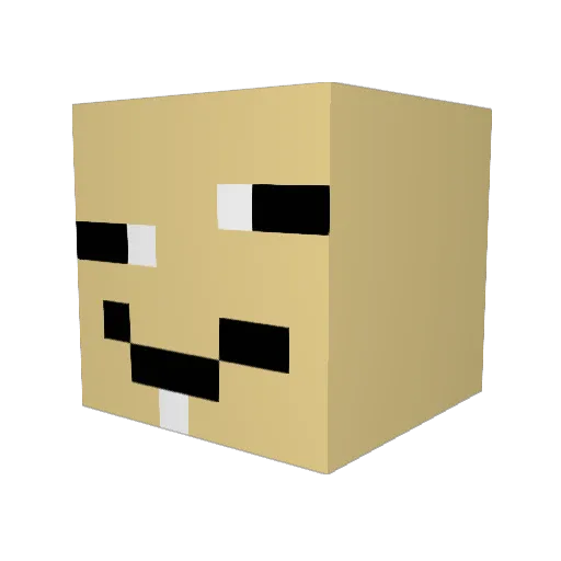 Goofdoo Minecraft avatar head, 3D render