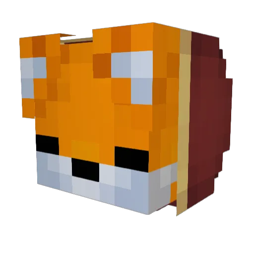 Goofed_Fox Minecraft avatar head, 3D render