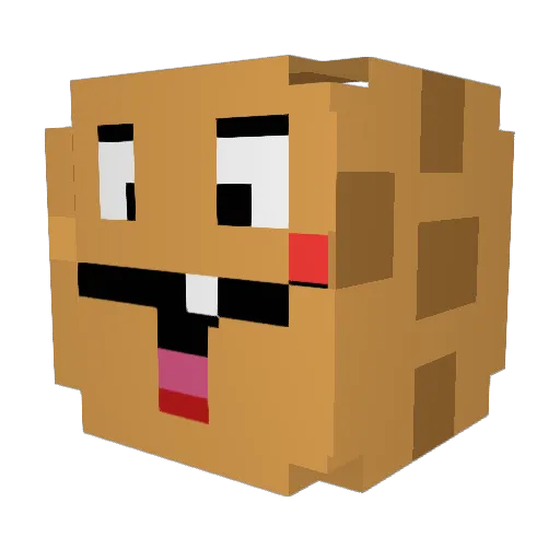 GoofleX Minecraft avatar head, 3D render