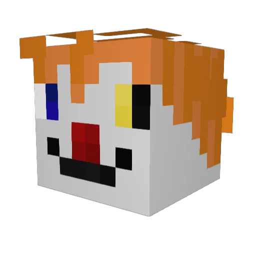 Goofy2k Minecraft avatar head, 3D render