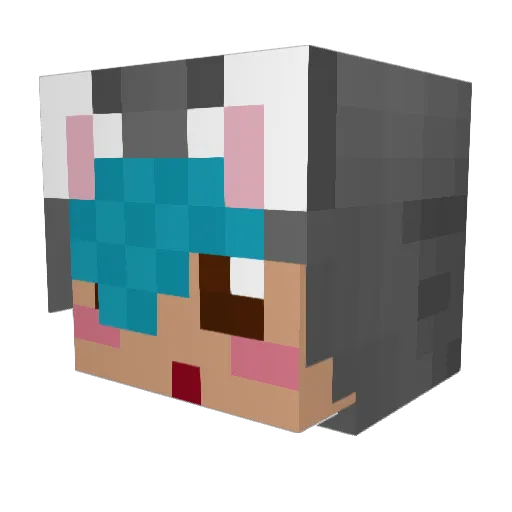 GoofyCatPlays Minecraft avatar head, 3D render