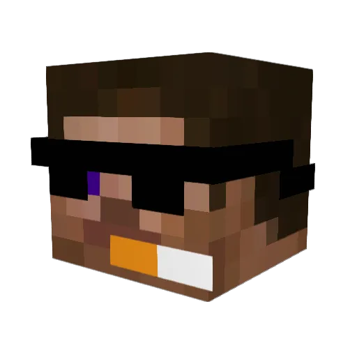 Googelybaba Minecraft avatar head, 3D render