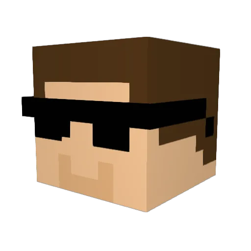 Googlah Minecraft avatar head, 3D render