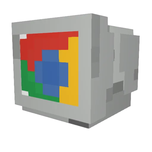 GoogleChromebook Minecraft avatar head, 3D render