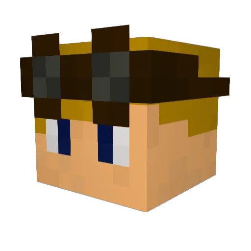 GoogleMail Minecraft avatar head, 3D render