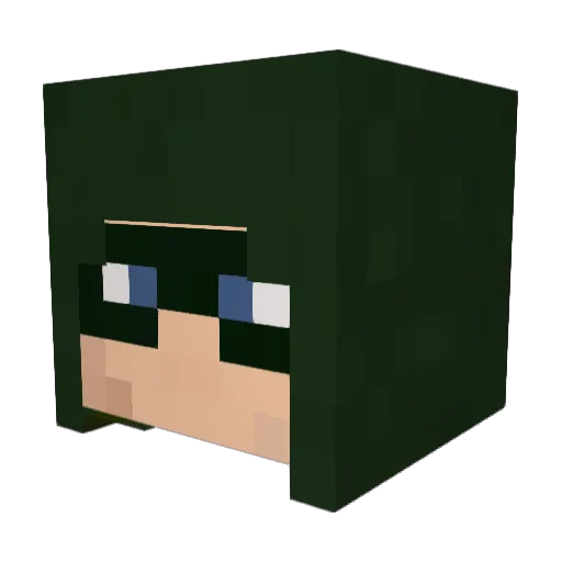 GoogleTwitter Minecraft avatar head, 3D render