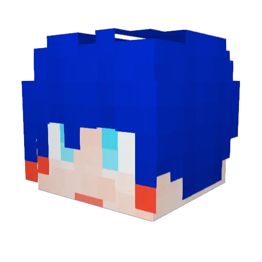 Gooick Minecraft avatar head, 3D render