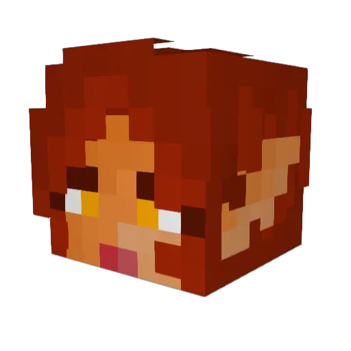 Goombias Minecraft avatar head, 3D render