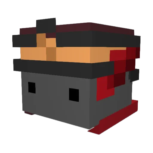 Goomvs Minecraft avatar head, 3D render