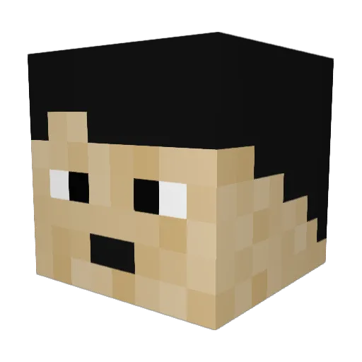 Goondin Minecraft avatar head, 3D render