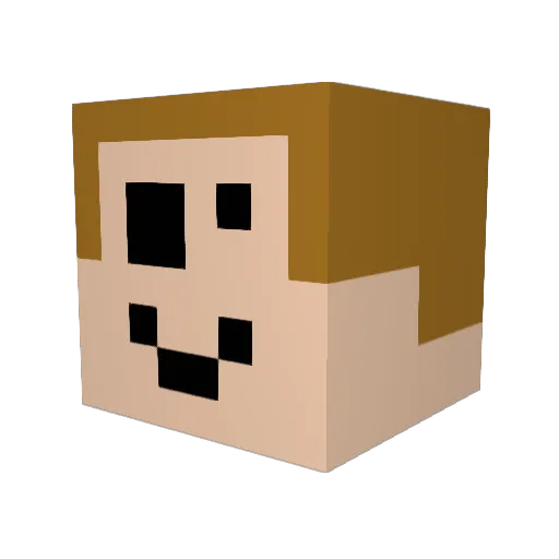 Goontaro Minecraft avatar head, 3D render