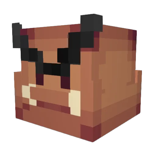 Gooomba Minecraft avatar head, 3D render