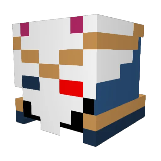 Gooseded Minecraft avatar head, 3D render
