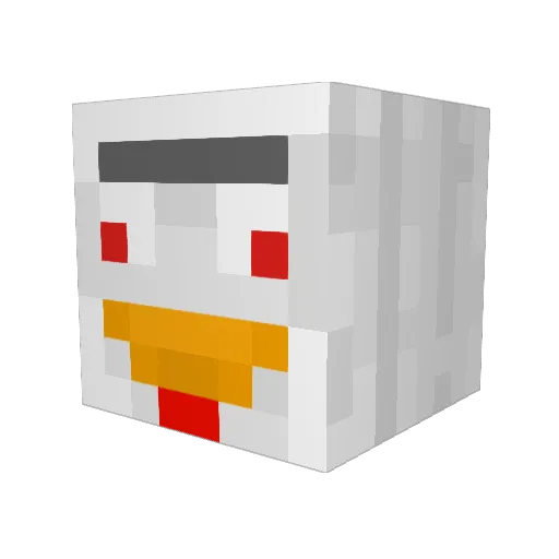 Goosefied Minecraft avatar head, 3D render