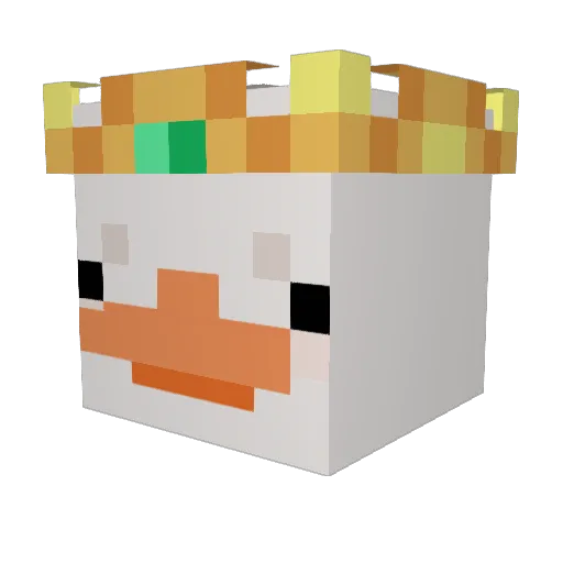 Gooseqo Minecraft avatar head, 3D render