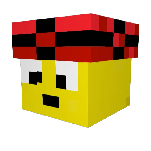 Goowd Minecraft avatar head, 3D render