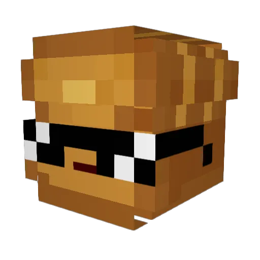 GorchBrot Minecraft avatar head, 3D render