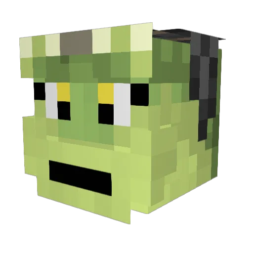 GordieShort Minecraft avatar head, 3D render
