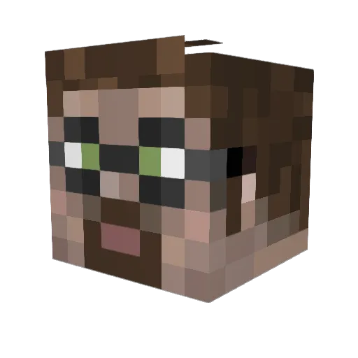Gordiie Minecraft avatar head, 3D render