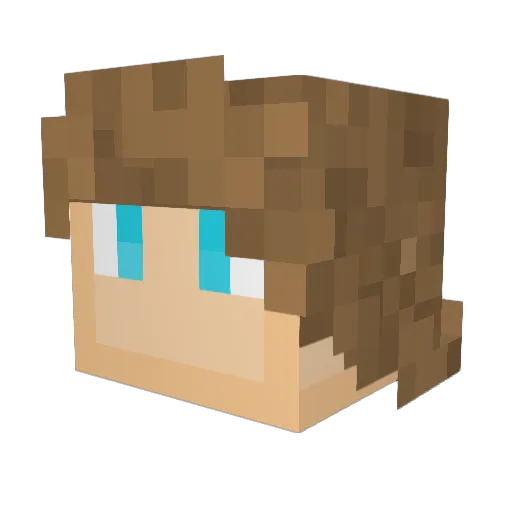 Gordo42 Minecraft avatar head, 3D render