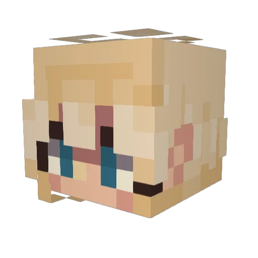 Gorgeousnt Minecraft avatar head, 3D render