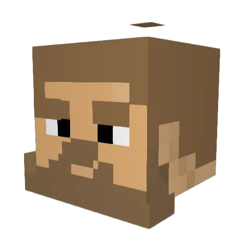 Gorillay Minecraft avatar head, 3D render