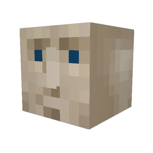 Goroudo Minecraft avatar head, 3D render
