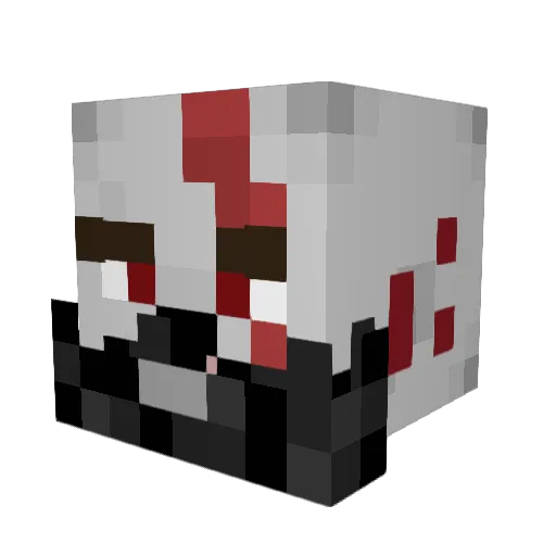 Gorrillabawls Minecraft avatar head, 3D render