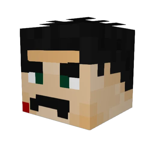 GoryApollo Minecraft avatar head, 3D render