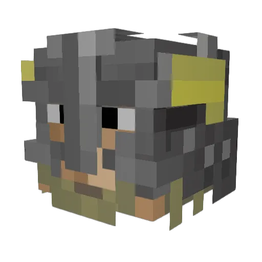 Gorzar Minecraft avatar head, 3D render