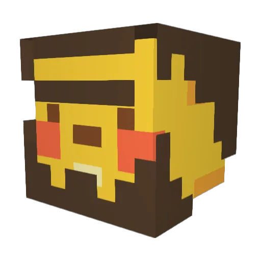 Gosai Minecraft avatar head, 3D render