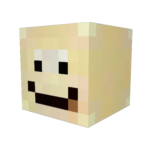 Gosocorn Minecraft avatar head, 3D render