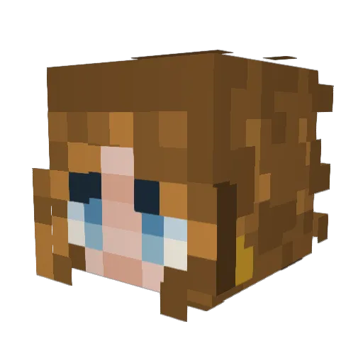 GossipCurl Minecraft avatar head, 3D render