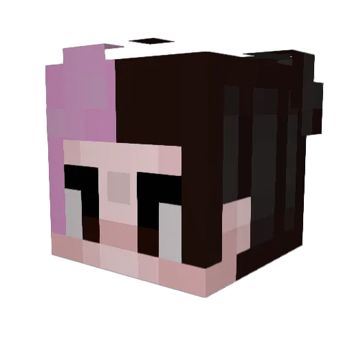 GothBoiPeep Minecraft avatar head, 3D render