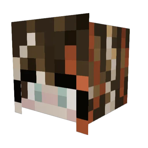 GothWife_ Minecraft avatar head, 3D render