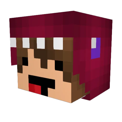 Gothcer Minecraft avatar head, 3D render