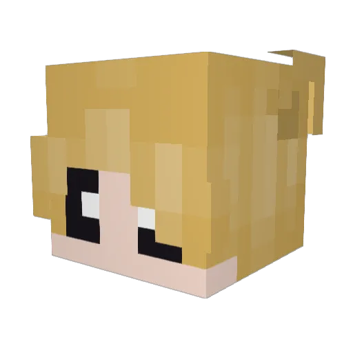 Gothci Minecraft avatar head, 3D render