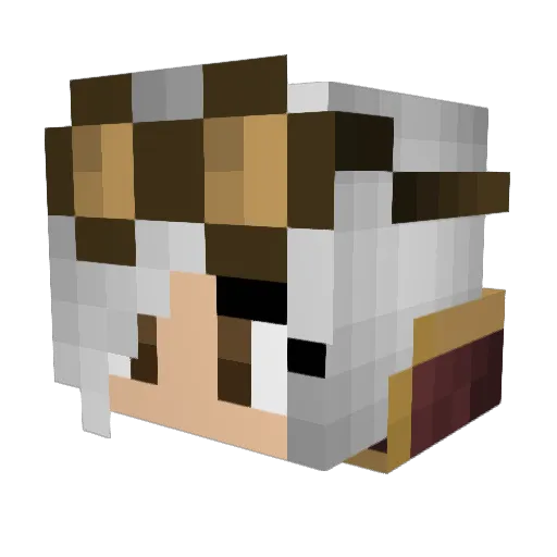 Gothess Minecraft avatar head, 3D render