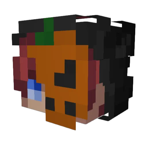 Gothhic Minecraft avatar head, 3D render